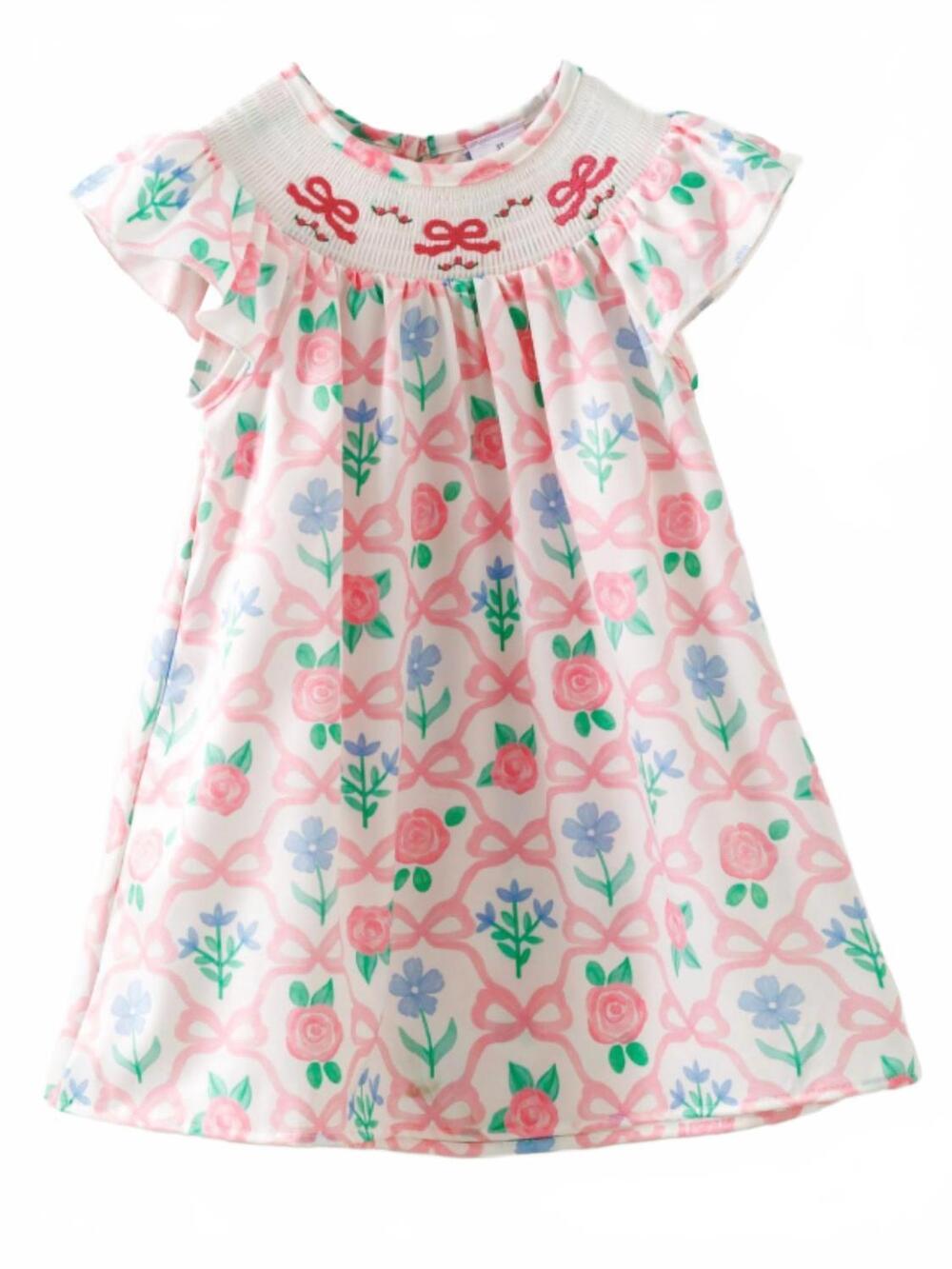 NEW CLOVER COTTAGE little girls smocked birthday dress in multi